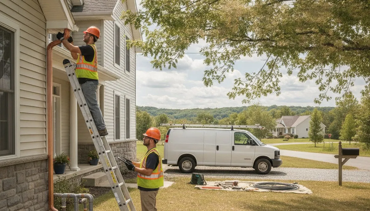 Plumber repairing a pipe in Green Bay, WI for local plumbing repair service