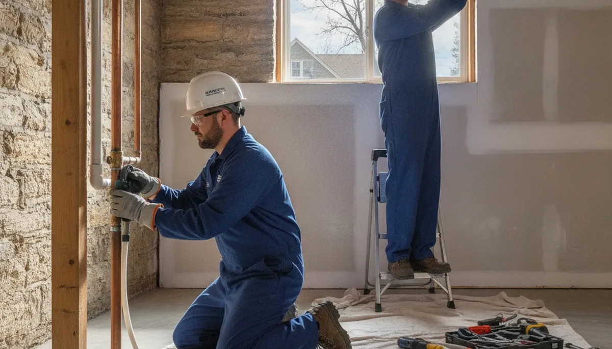 Plumber repairing a leak in Green Bay, WI for reliable plumbing repair service
