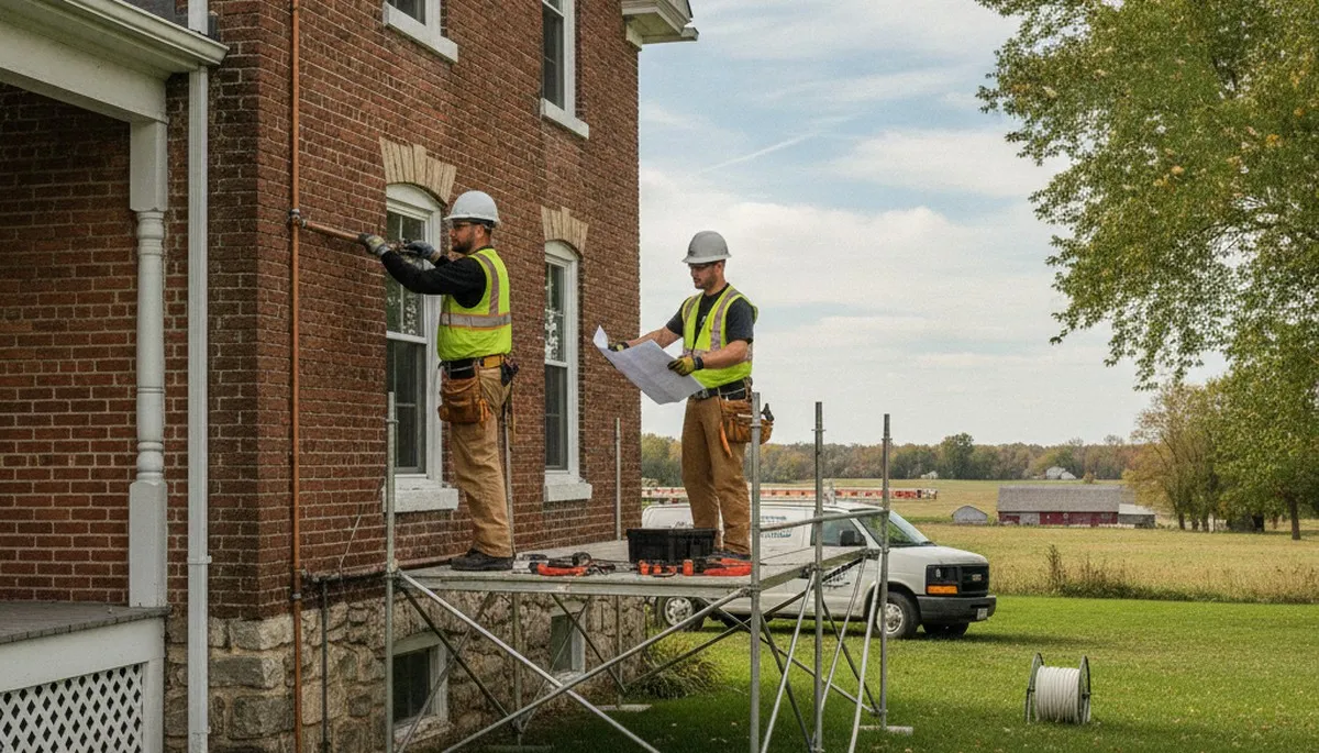 Plumber repairing a pipe in Green Bay, WI for plumbing repair services