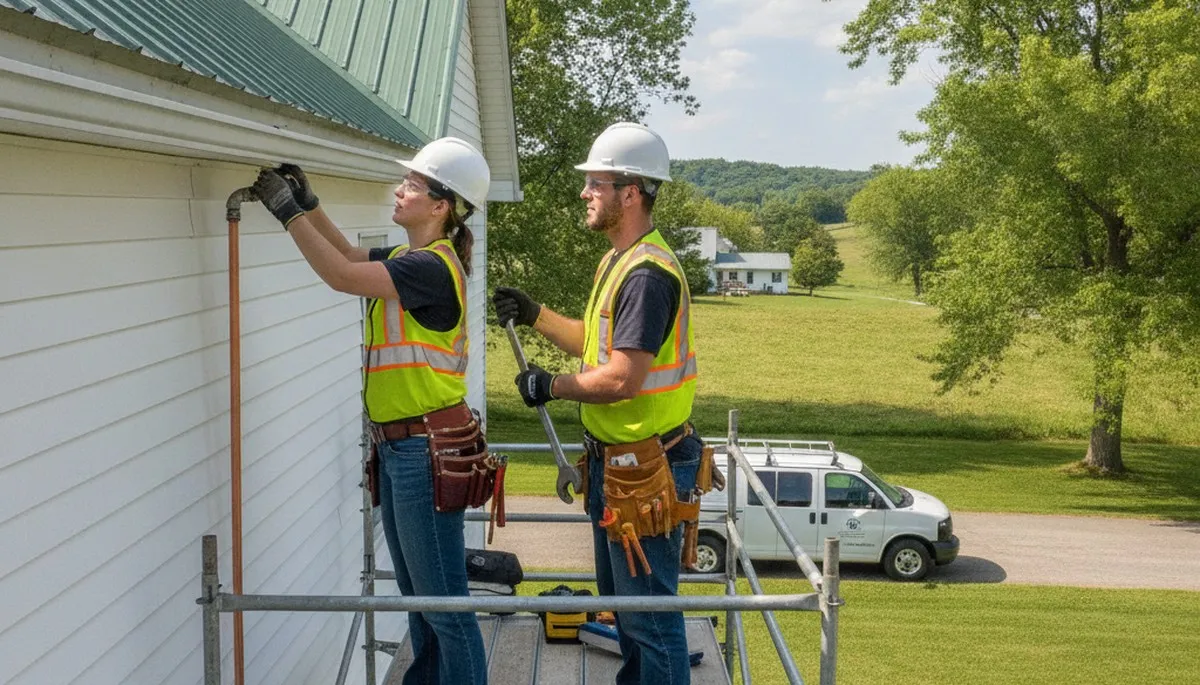 Plumber repairing pipes in Green Bay, WI for plumbing repair service