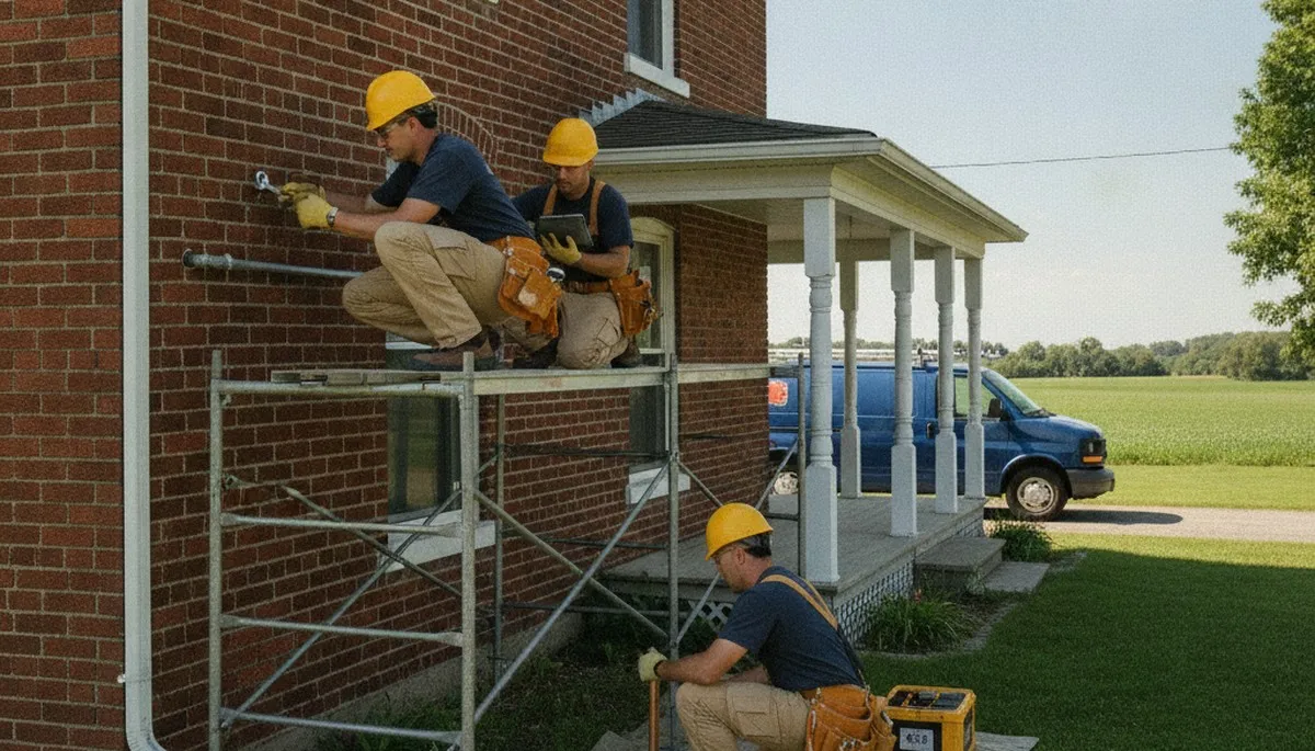 Plumber repairing pipes in Green Bay, WI for plumbing repair service
