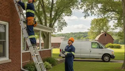 Plumber repairing pipe leak in Green Bay, WI for local plumbing service