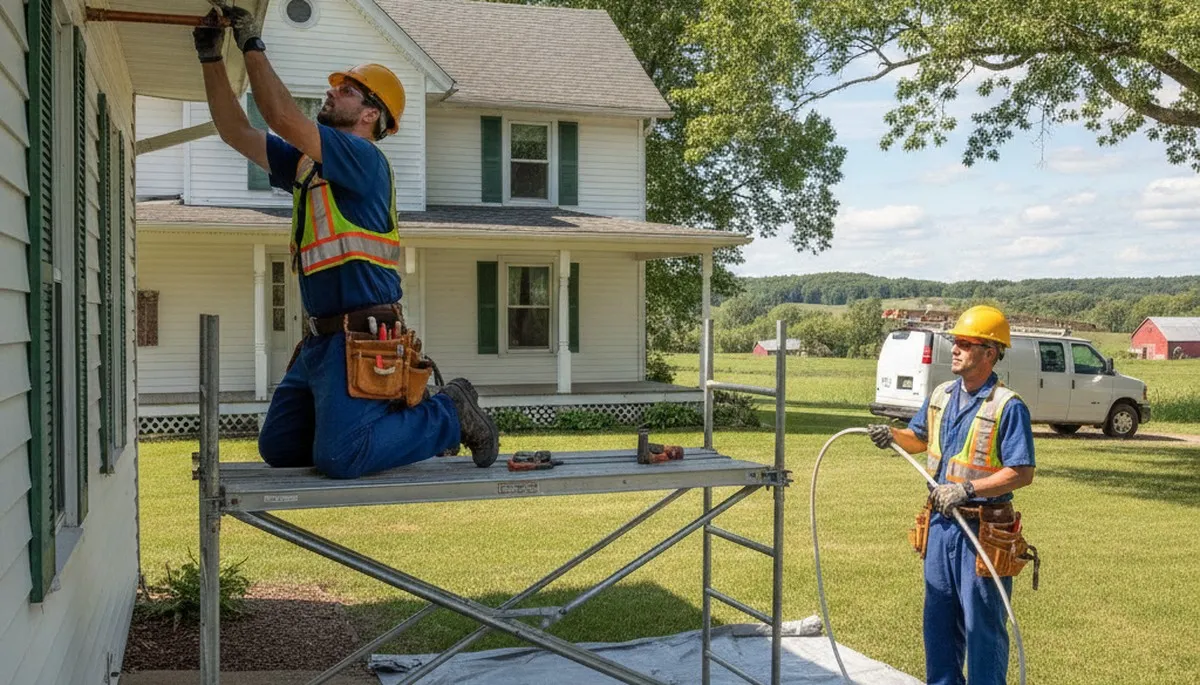 Plumber repairing plumbing fixture in Green Bay, WI for residential plumbing repair services