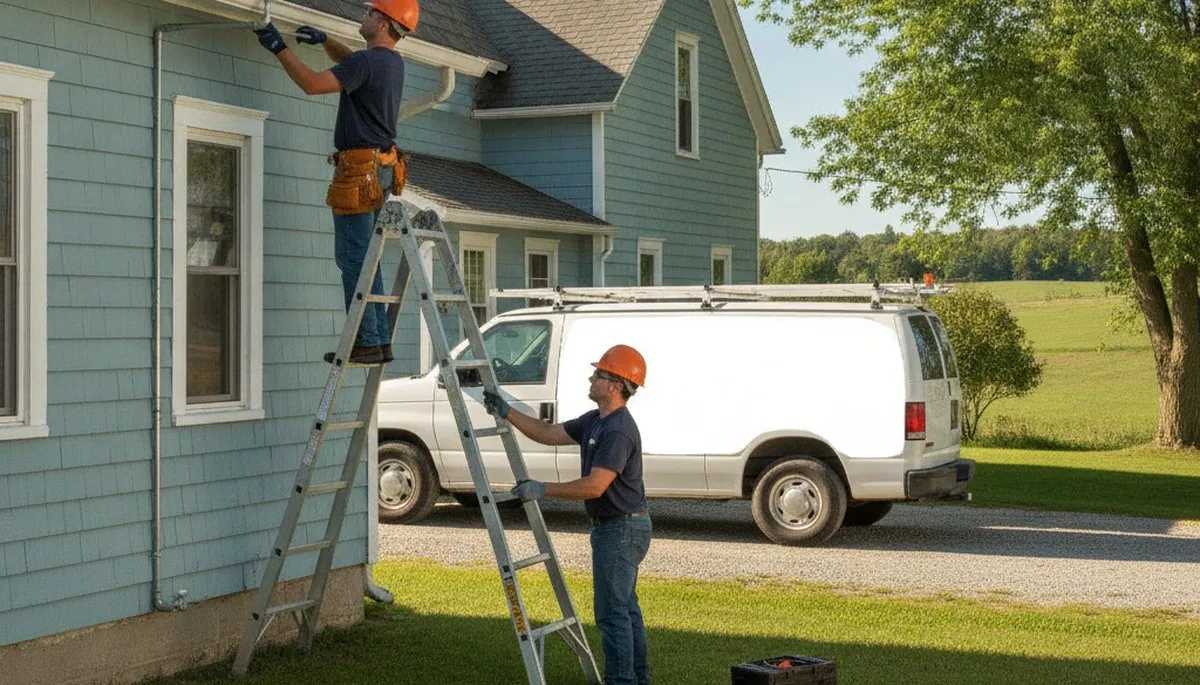 Plumber repairing pipe in Green Bay, WI for residential plumbing service