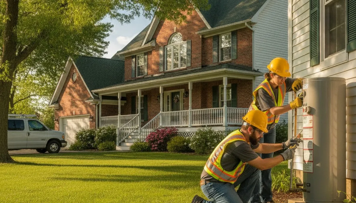 Plumber repairing a residential pipe leak in Green Bay, WI for plumbing repair service