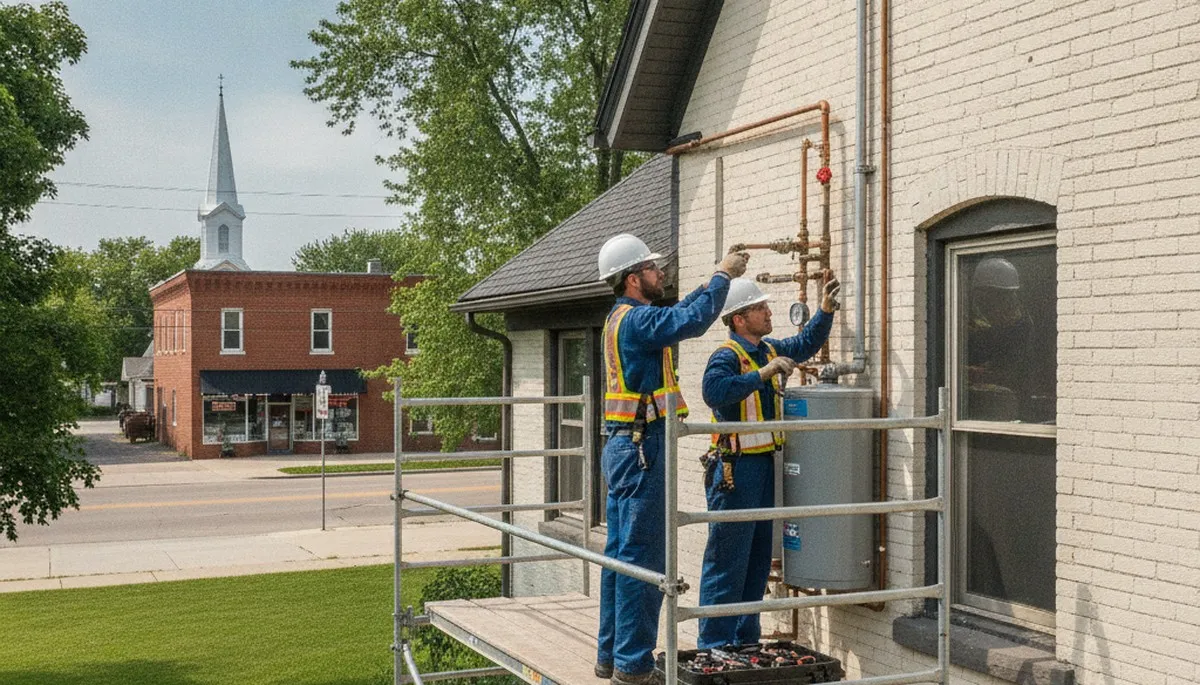 Plumber repairing a pipe in Green Bay, WI for local plumbing repair services