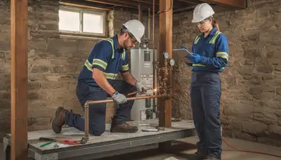 Plumber repairing pipes in Green Bay, WI for local plumbing repair service