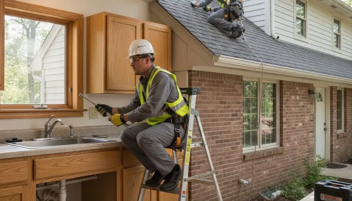 Plumber repairing a leak in Green Bay, WI for residential plumbing service