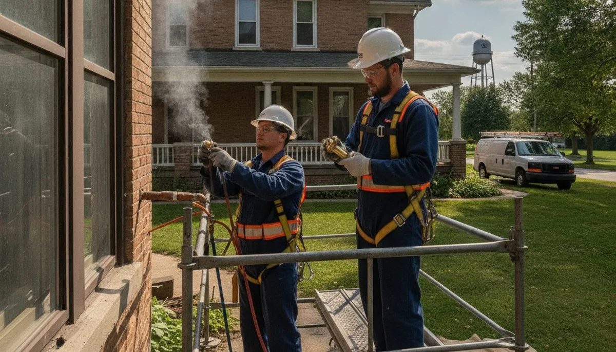 Plumber repairing pipes in Green Bay, WI for residential plumbing service