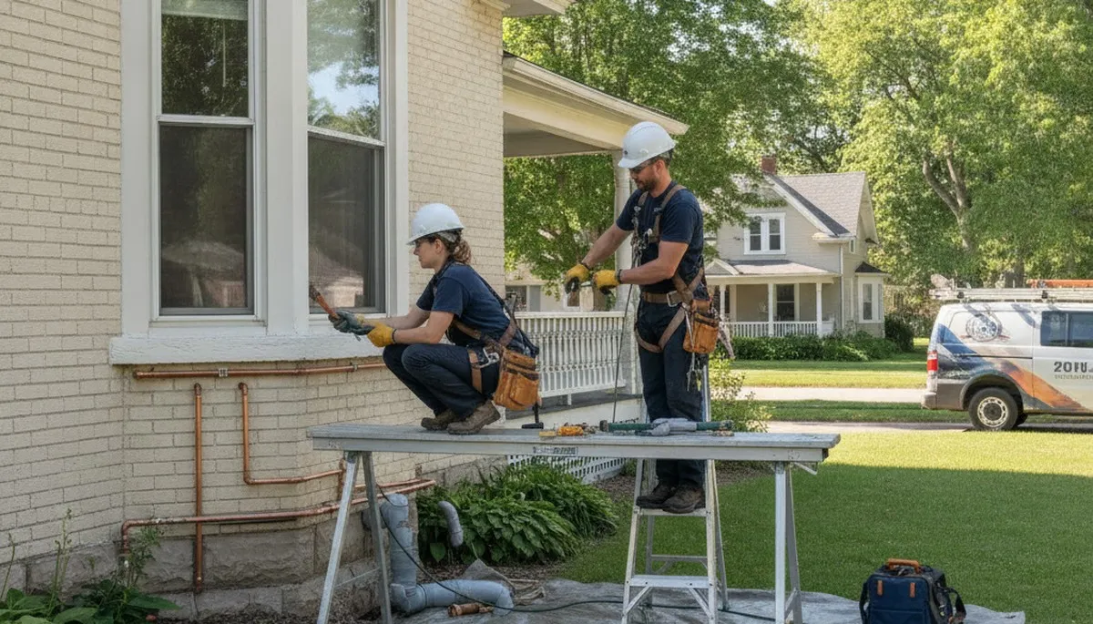 Plumber repairing a pipe in Green Bay, WI for plumbersgreenbaywi-new.com