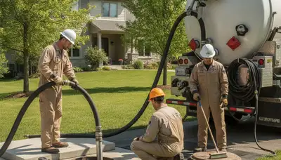 Septic pumping service truck for Green Bay, WI homes by On Call Plumbers