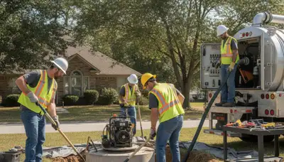 Green Bay, WI plumber repairing septic system for residential plumbing service