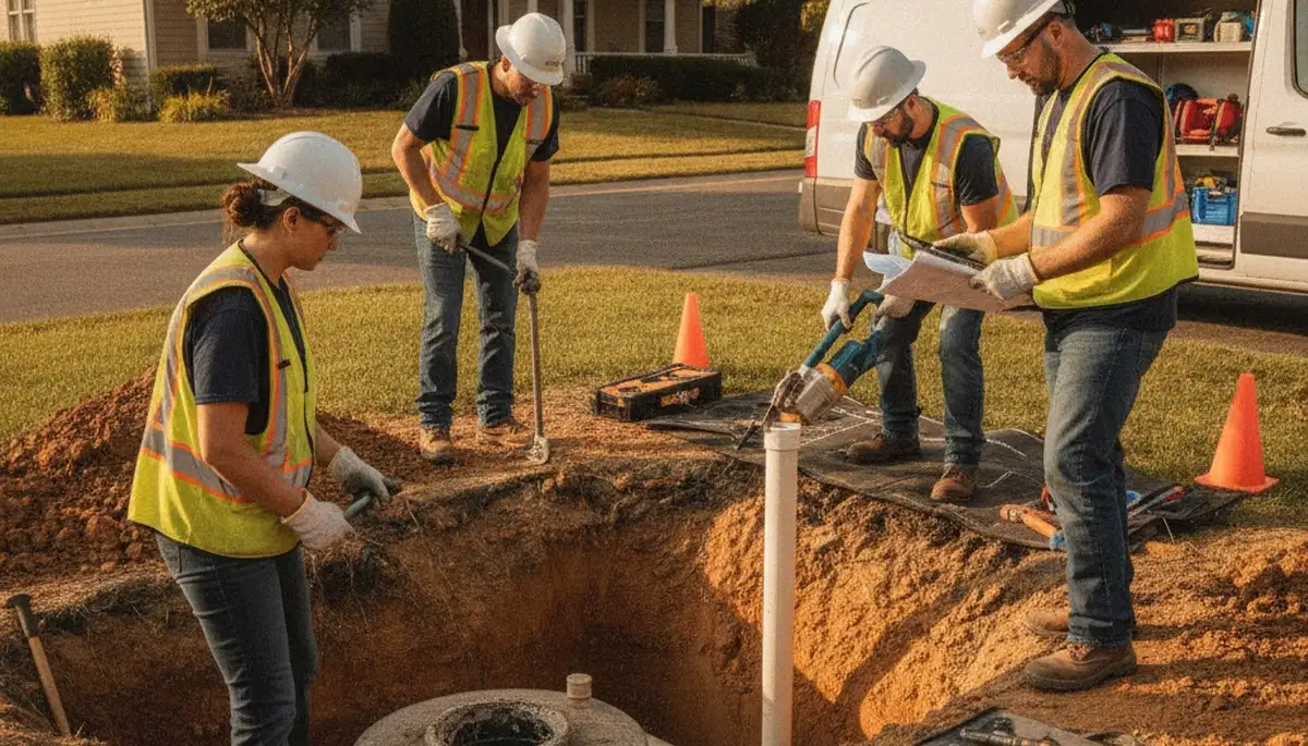 Septic repair technician serving Green Bay, WI homes with on-site plumbing system inspection
