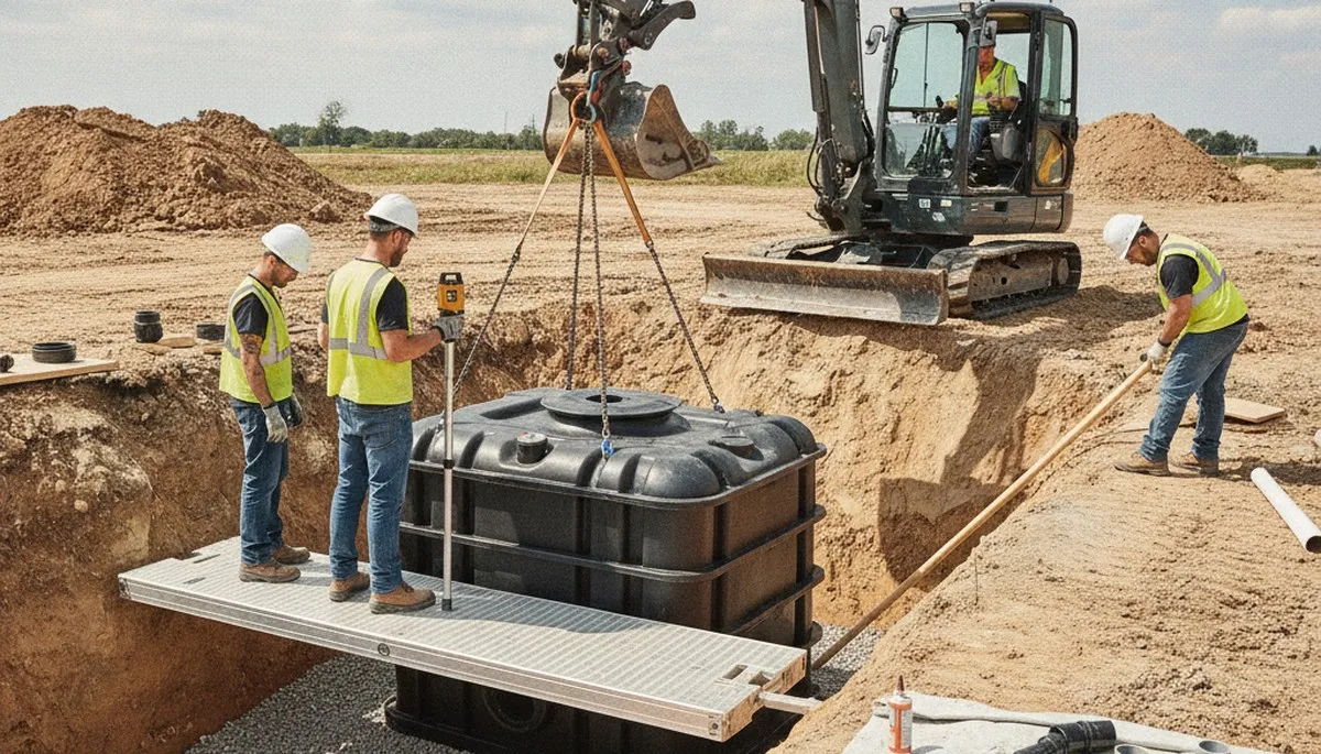 Septic tank installation for Green Bay, WI home by professional plumbers