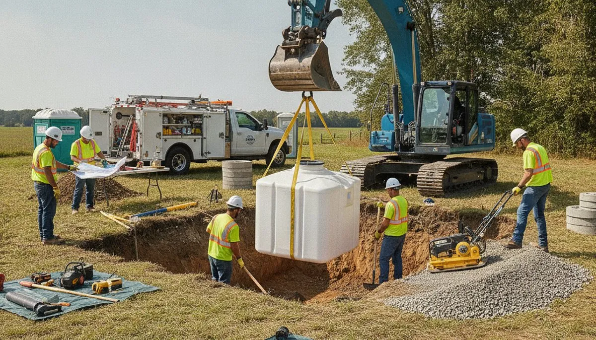 Septic tank installation in Green Bay, WI by professional plumbers for residential service homes