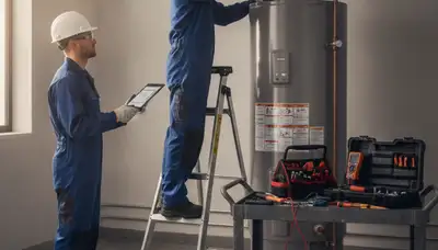 Green Bay, WI plumber repairing a water heater for reliable home hot water service