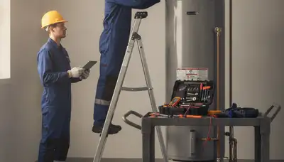 Green Bay, WI plumber repairing a water heater for reliable residential service